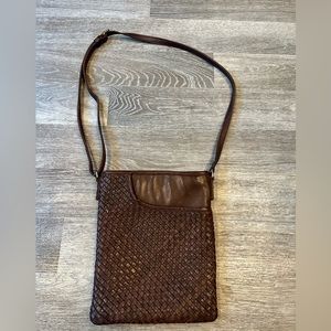 Margot Crossbody Brown Woven Leather Purse Handbag